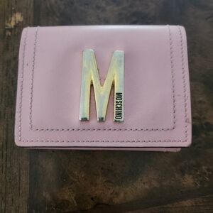 Moschino pink leather wallet
